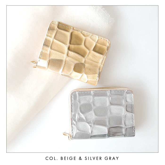 【財布の百貨店公式】 蛇腹 ダブルファスナー 財布 2ndステンドグラス 本革 レディース カード収納 ミニ財布 小さい財布 使いやすい 牛革 革財布 ラウンド型財布 エナメル 【安心の返品保証付き】