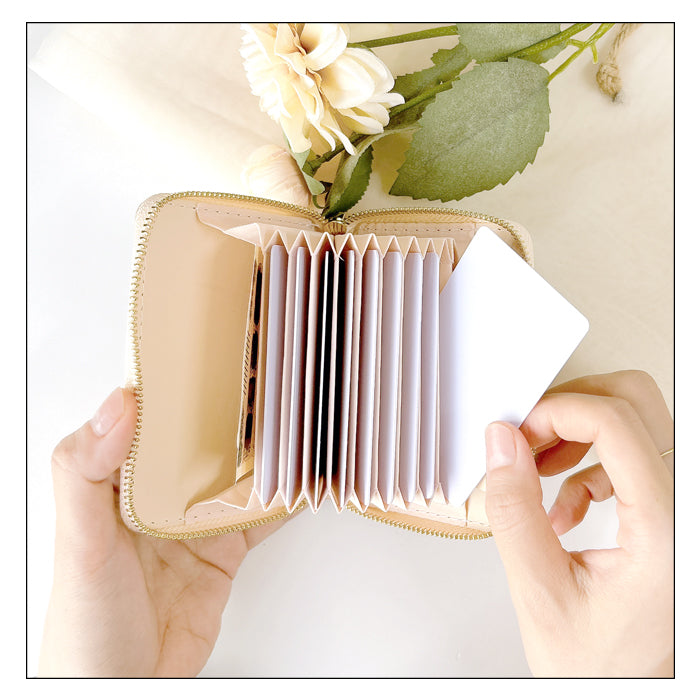 【財布の百貨店公式】 蛇腹 シンプル財布 本革 財布 2ndステンドグラス レディース ラウンド型ファスナー ミニ財布 カード入れ エナメル 牛革 【安心の返品保証付き】