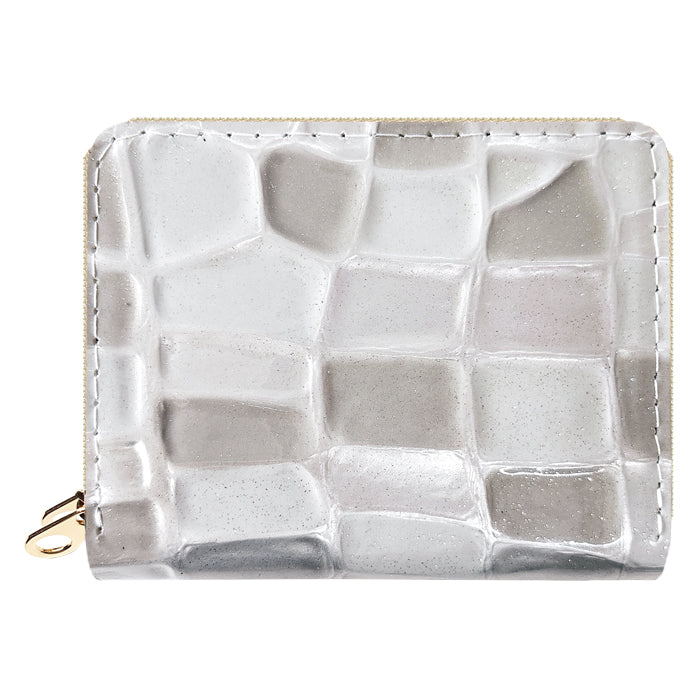 【財布の百貨店公式】 蛇腹 ダブルファスナー 財布 2ndステンドグラス 本革 レディース カード収納 ミニ財布 小さい財布 使いやすい 牛革 革財布 ラウンド型財布 エナメル 【安心の返品保証付き】