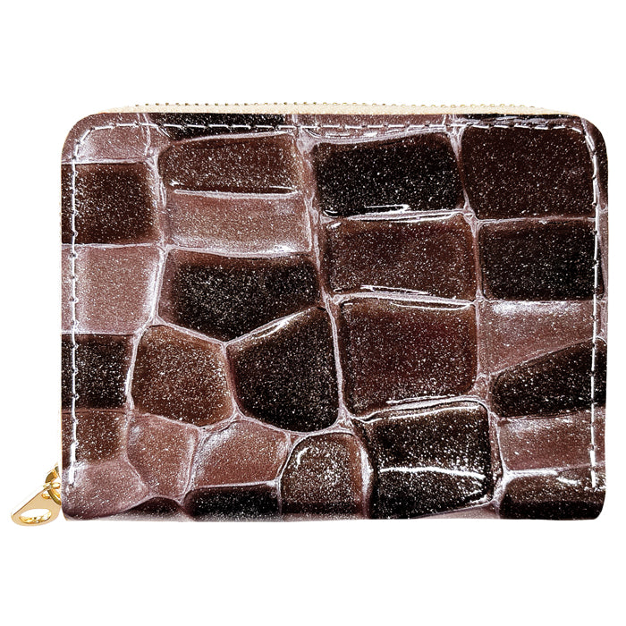 【財布の百貨店公式】 蛇腹 シンプル財布 本革 財布 2ndステンドグラス レディース ラウンド型ファスナー ミニ財布 カード入れ エナメル 牛革 【安心の返品保証付き】