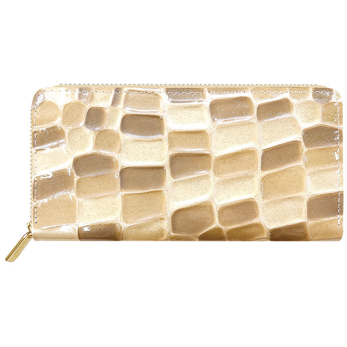 【財布の百貨店公式】 本革 2ndステンドグラス 蛇腹 カードポケット付き 財布 長財布 ラウンド型ファスナー レディース 大容量 【安心の返品保証付き】