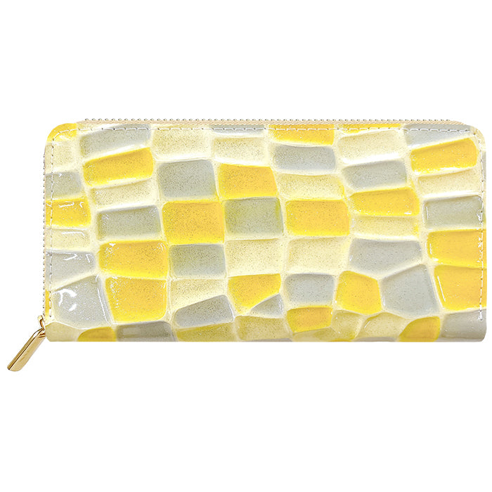 【財布の百貨店公式】 本革 2ndステンドグラス 蛇腹 カードポケット付き 財布 長財布 ラウンド型ファスナー レディース 大容量 【安心の返品保証付き】