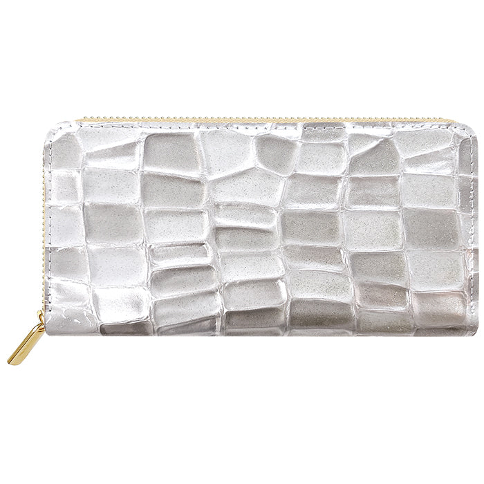 【財布の百貨店公式】 本革 2ndステンドグラス 蛇腹 カードポケット付き 財布 長財布 ラウンド型ファスナー レディース 大容量 【安心の返品保証付き】