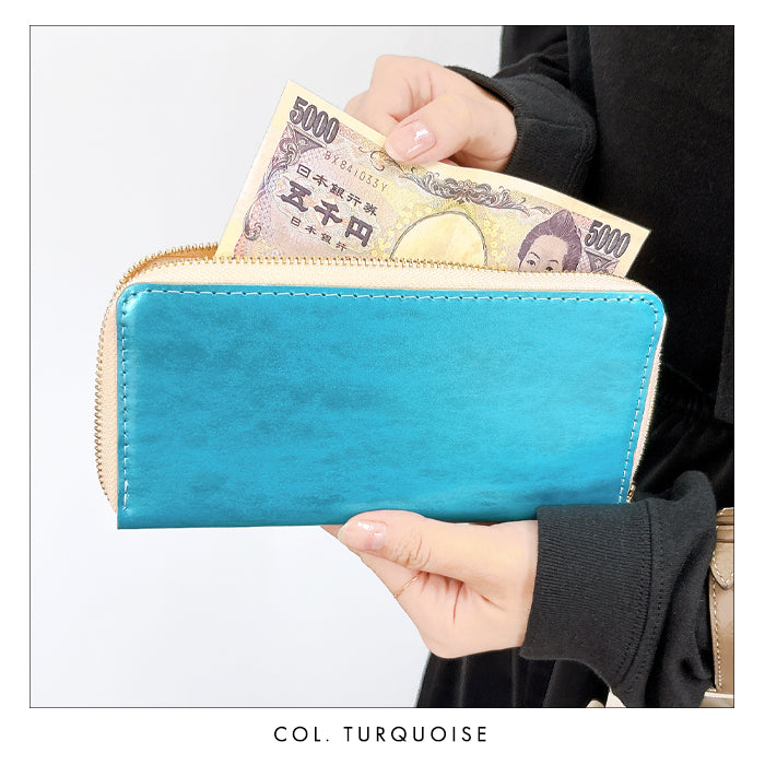 【財布の百貨店公式】 アダマス 長財布 本革 財布 ラウンド型ファスナー レディース メンズ 大理石風 大容量 カード収納【安心の返品保証付き】