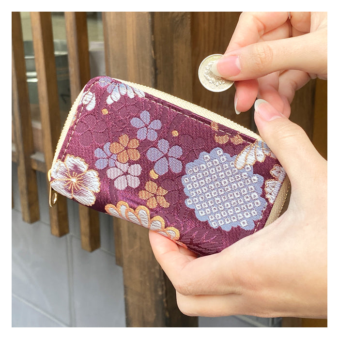 【財布の百貨店公式】 西陣織 明 コインケース 財布 小銭入れ レディース メンズ ラウンド型ファスナー - 高級感漂う日本製の和風財布 | プレゼントにも最適 【安心の返品保証付き】