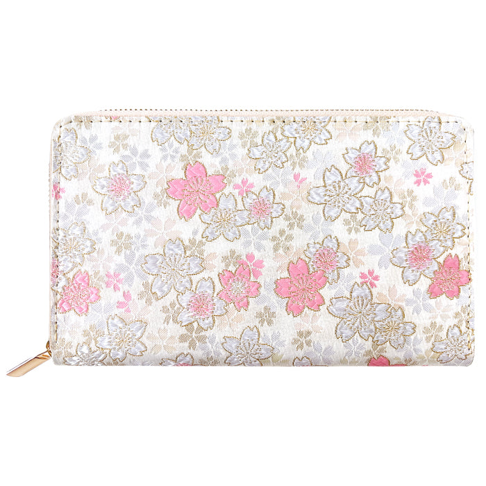 【財布の百貨店公式】 通帳も入る長財布 西陣織 明 パスポート 母子手帳 ケース 大容量 多機能 ラウンドファスナー レディース 和柄 和 金襴【安心の返品保証付き】