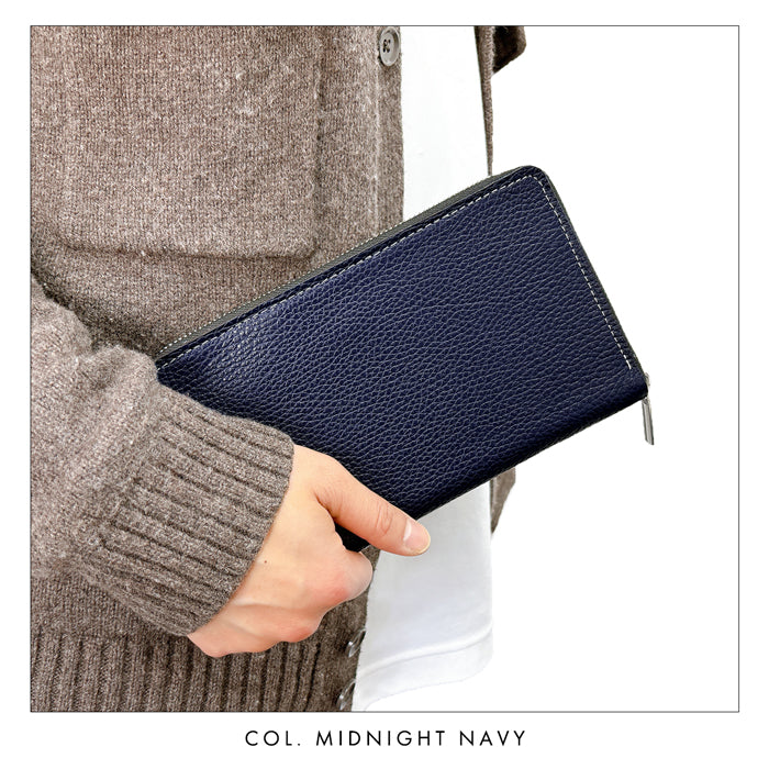 【財布の百貨店公式】 通帳も入る長財布 本革 マルチケース ベーシックダンディ パスポートケース 大容量 多機能 ラウンドファスナー メンズ 牛革 型押し 【安心の返品保証付き】