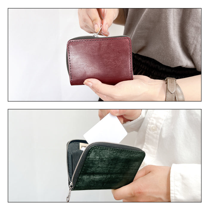 【財布の百貨店公式】 イギリス製 本革 ブライドルレザー 蛇腹 シンプル 財布 ラウンド型ファスナー 牛革 メンズ ブライドル イギリスレザー 【安心の返品保証付き】