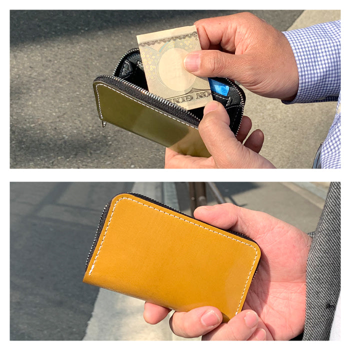 【財布の百貨店公式】 本革 コードバン コインケース ラウンドファスナー ポーチ 小型財布 小銭入れ コンパクト 小物入れ 馬革 ホースレザー 革 高級 レザー ケース 【安心の返品保証付き】