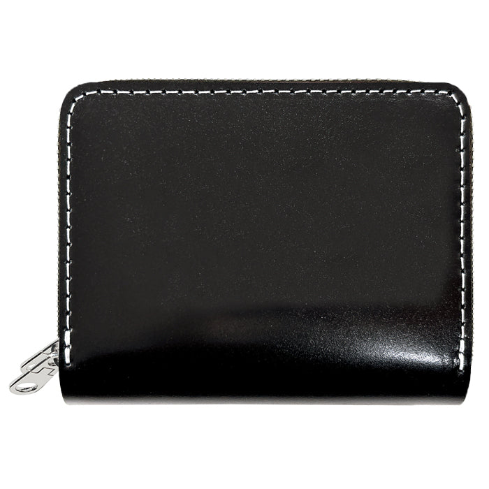 【財布の百貨店公式】 本革 コードバン 蛇腹 ダブルファスナー 財布 馬革 メンズ カード収納 ミニ財布 小さい財布 ラウンド型財布 ホースレザー 【安心の返品保証付き】