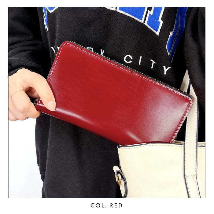 【財布の百貨店公式】 蛇腹 カードポケット付き 長財布 コードバン 馬革 本革 財布 ラウンド型ファスナー メンズ ホースレザー| 選ぶなら、“本物”を。コードバンと職人技が光る長財布。 【安心の返品保証付き】