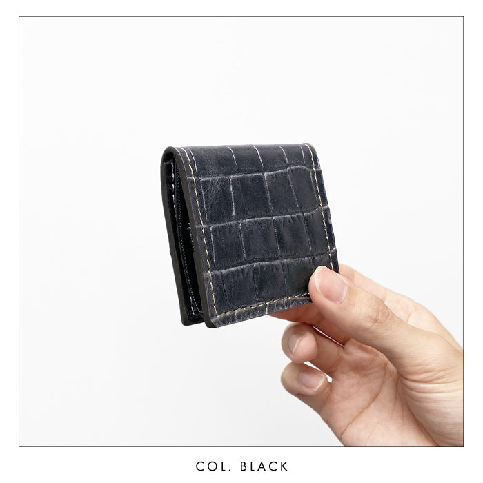 【財布の百貨店公式】 本革 クロコダイル 型押し ボックス型 コインケース 小銭入れ 革 コンパクト スリム 薄型 シンプル メンズ レディース 【安心の返品保証付き】
