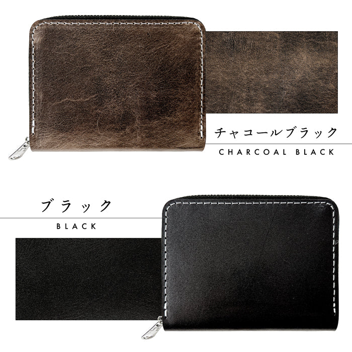 【財布の百貨店公式】 イタリア産 本革 ダグラスレザー 蛇腹 シンプル 財布 ラウンド型ファスナー 牛革 メンズ イタリアンレザー サイフ 【安心の返品保証付き】