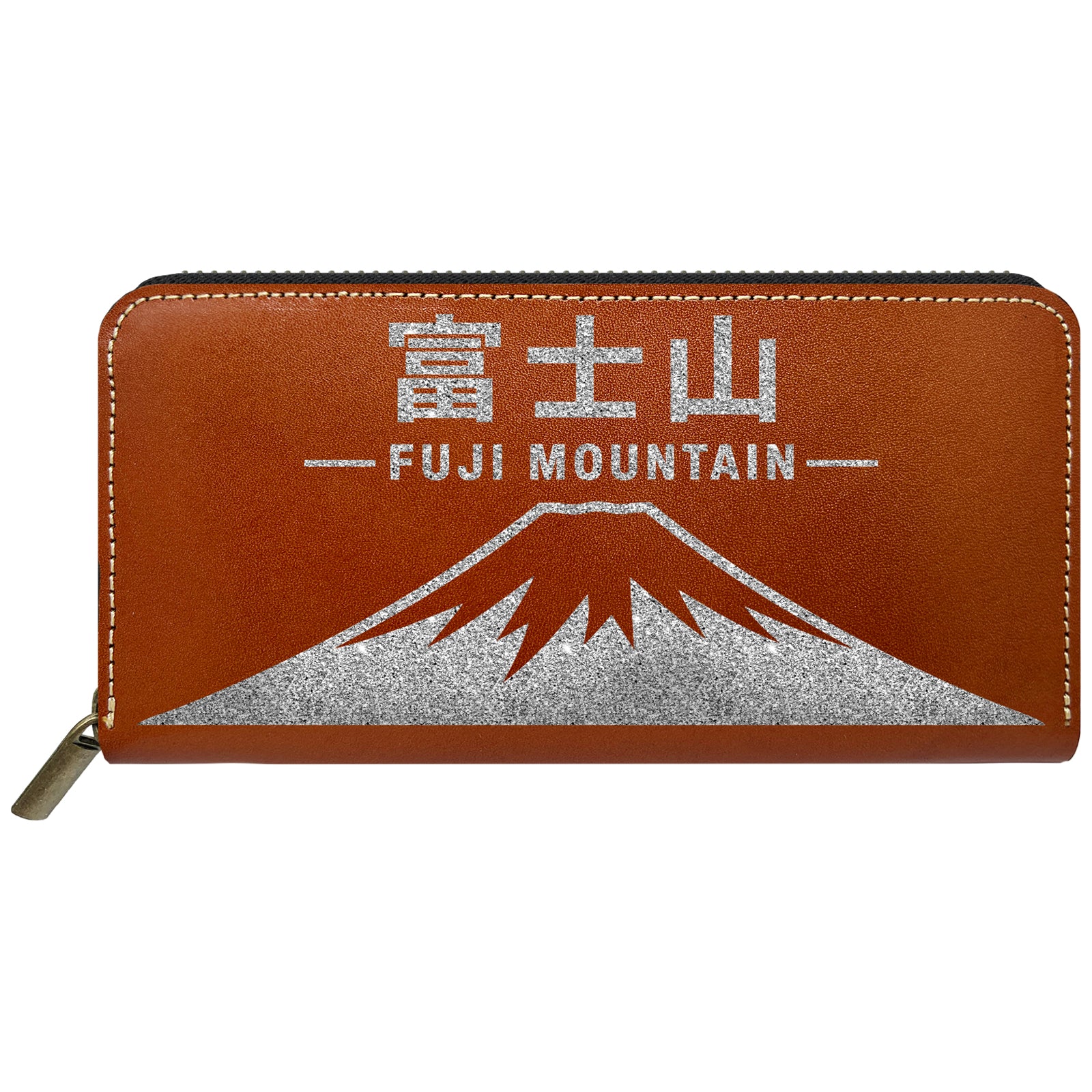 【財布の百貨店公式】 栃木レザー 本革 富士山 ステッカー ラウンド型長財布 財布 長財布 カード収納【安心の返品保証付き】