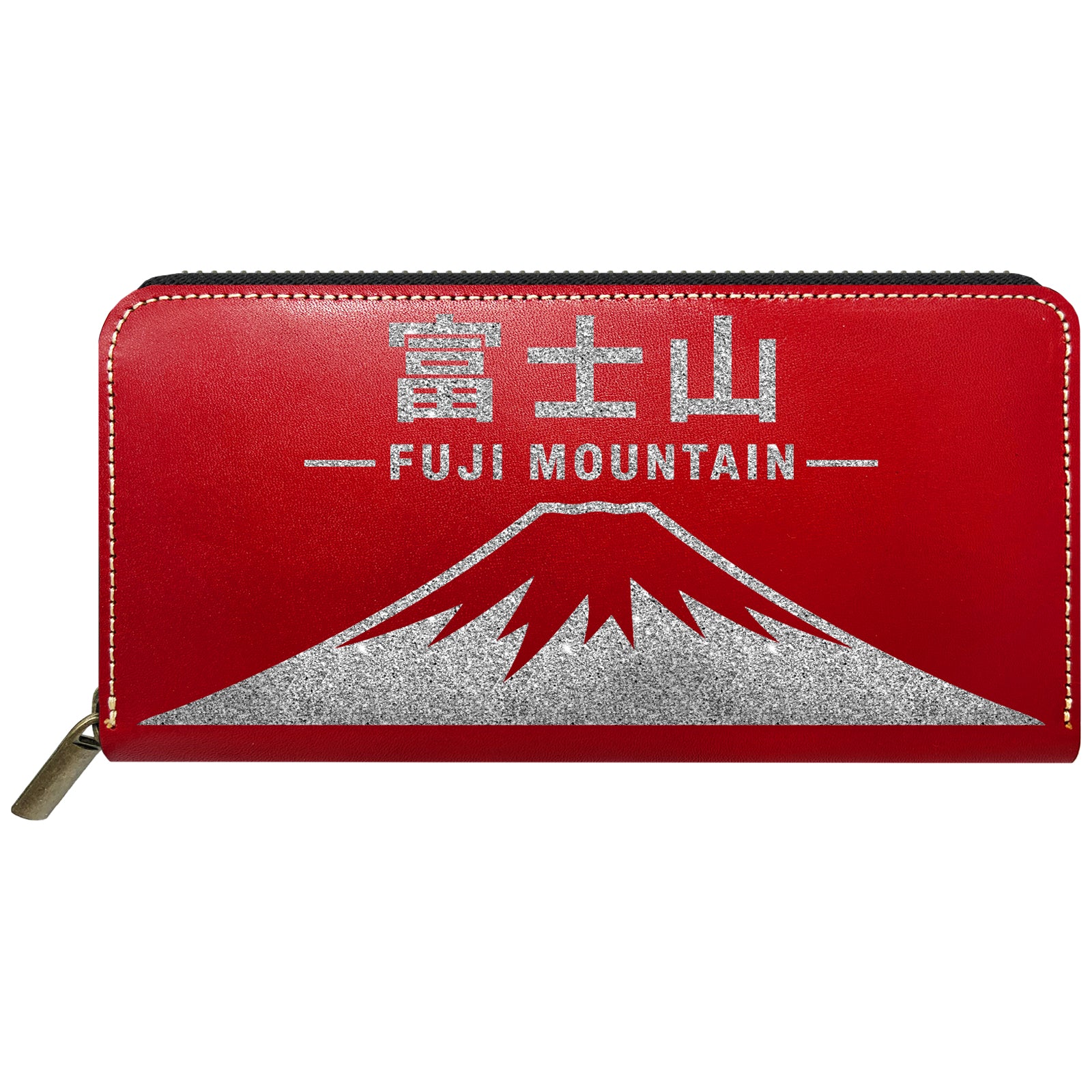【財布の百貨店公式】 栃木レザー 本革 富士山 ステッカー ラウンド型長財布 財布 長財布 カード収納【安心の返品保証付き】