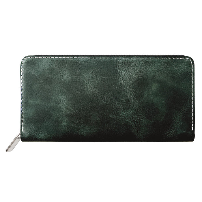 【財布の百貨店公式】 蛇腹 カードポケット付き 長財布 財布 本革 ラウンド型ファスナー 牛革 メンズ レディース ジェントルマン | 艶のある上品な牛ヌメ革を使用 【安心の返品保証付き】