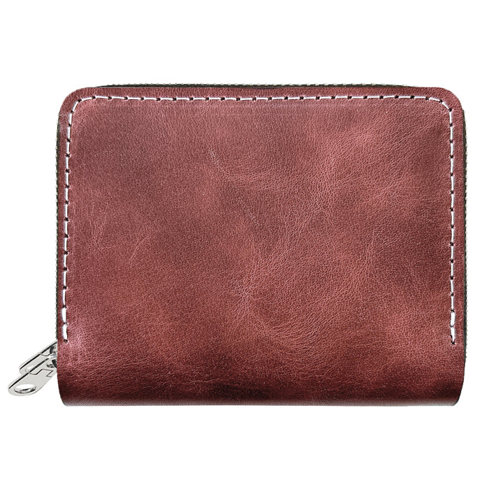 【財布の百貨店公式】 蛇腹 ダブルファスナー 財布 本革 カード収納 小さい財布 牛革 革財布 ラウンド型財布 Wファスナー ジェントルマン 牛ヌメ革 【安心の返品保証付き】