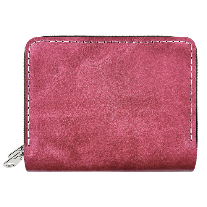 【財布の百貨店公式】 蛇腹 ダブルファスナー 財布 本革 カード収納 小さい財布 牛革 革財布 ラウンド型財布 Wファスナー ジェントルマン 牛ヌメ革 【安心の返品保証付き】