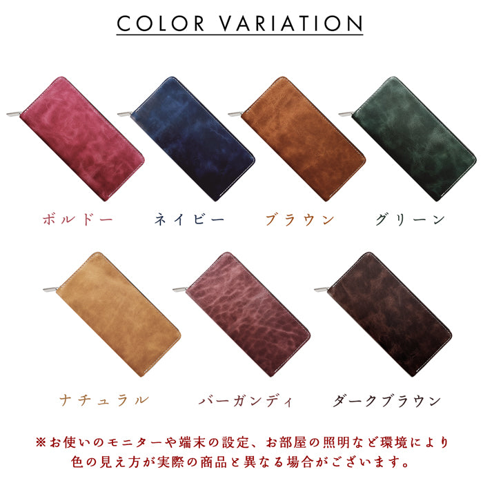 【財布の百貨店公式】 本革 蛇腹 カードポケット付き 財布 長財布 ラウンド型ファスナー 牛革 メンズ レディース ジェントルマン | 艶のある上品な牛ヌメ革を使用 【安心の返品保証付き】