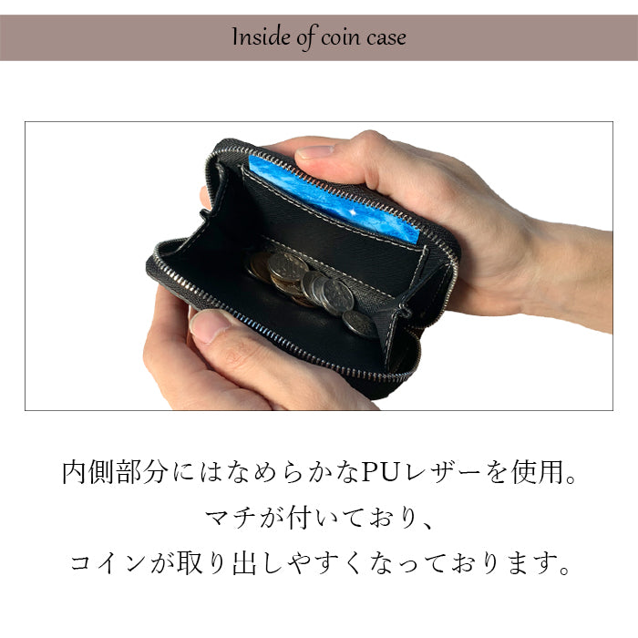 【財布の百貨店公式】 本革 ジェントルマン コインケース 牛革 コンパクト ラウンドファスナー 小銭入れ 【安心の返品保証付き】