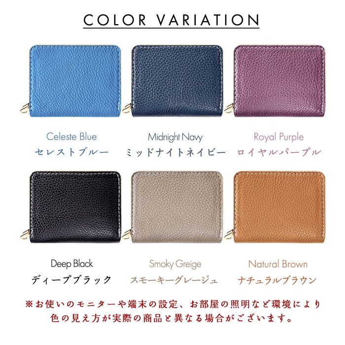 【財布の百貨店公式】 ちょっとハイソな本革 蛇腹 ダブルファスナー 財布 本革 型押し レディース カード収納 ミニ財布 小さい財布 使いやすい 牛革 革財布 ラウンド型財布 【安心の返品保証付き】