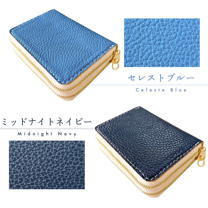 【財布の百貨店公式】 ちょっとハイソな本革 蛇腹 ダブルファスナー 財布 本革 型押し レディース カード収納 ミニ財布 小さい財布 使いやすい 牛革 革財布 ラウンド型財布 【安心の返品保証付き】