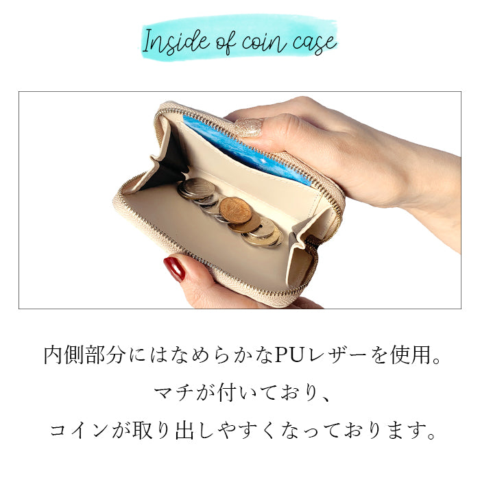 【財布の百貨店公式】 本革 イタリアンアート コインケース ラウンドファスナー ポーチ 小型財布 小銭入れ コンパクト 小物入れ 革 高級 ケース レディース 【安心の返品保証付き】