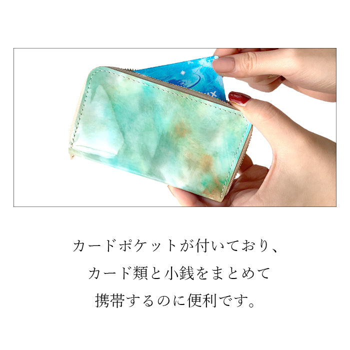 【財布の百貨店公式】 本革 イタリアンアート コインケース ラウンドファスナー ポーチ 小型財布 小銭入れ コンパクト 小物入れ 革 高級 ケース レディース 【安心の返品保証付き】
