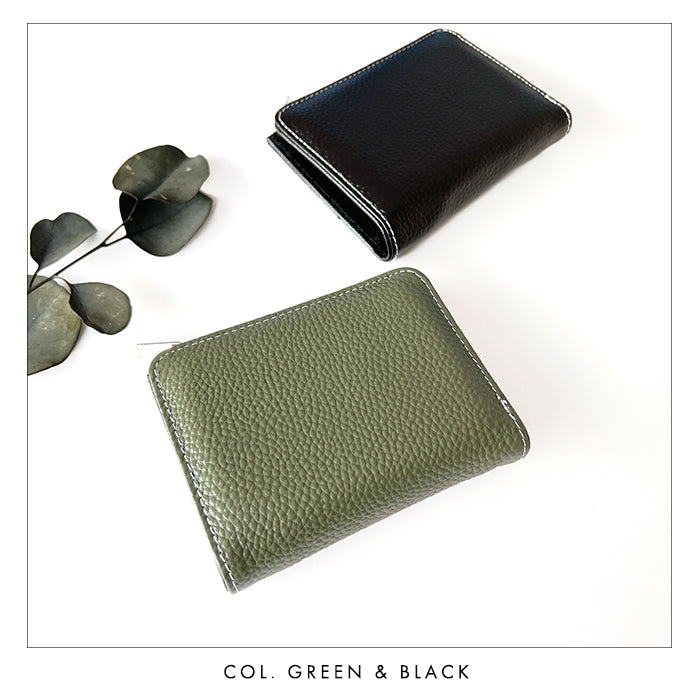 【財布の百貨店公式】 本革 二つ折り財布 上品な型押し てのひら財布 レディース メンズ カード収納 小銭入れ コインケース付き サイフ ウォレット 革 レザー 牛革 WM-D2-04 【安心の返品保証付き】