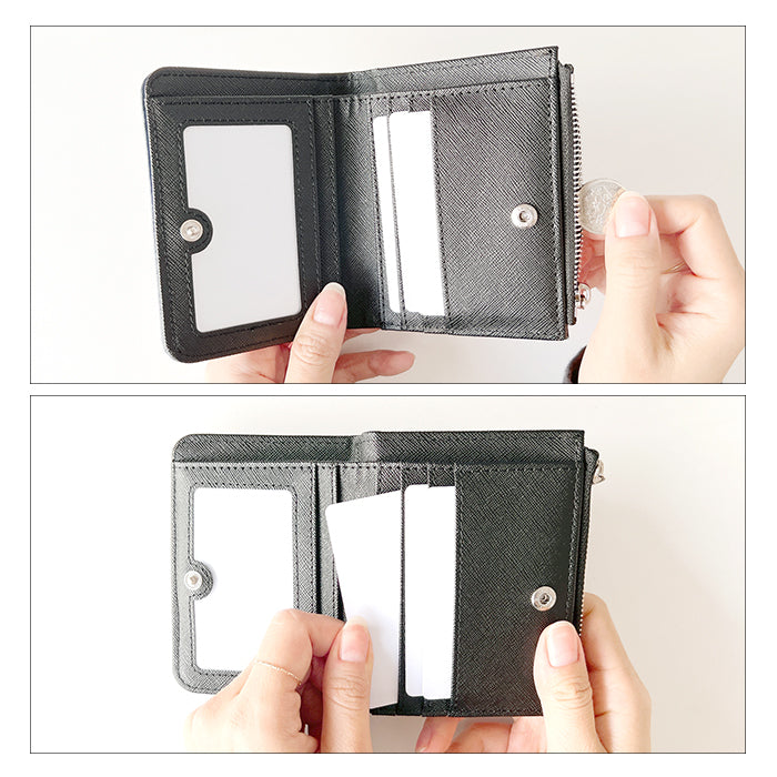 【財布の百貨店公式】 本革 二つ折り財布 上品な型押し てのひら財布 レディース メンズ カード収納 小銭入れ コインケース付き サイフ ウォレット 革 レザー 牛革 WM-D2-04 【安心の返品保証付き】