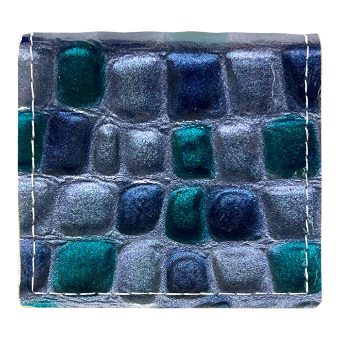 【財布の百貨店公式】 本革 コインケース ボックス型 ちょっと上品なステンドグラス レディース 小銭入れ コンパクト スリム 薄型 型押し エナメル ピンク ターコイズ イエロー レッド ネイビー 【安心の返品保証付き】