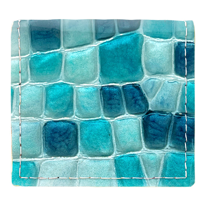 【財布の百貨店公式】 本革 コインケース ボックス型 ちょっと上品なステンドグラス レディース 小銭入れ コンパクト スリム 薄型 型押し エナメル ピンク ターコイズ イエロー レッド ネイビー 【安心の返品保証付き】