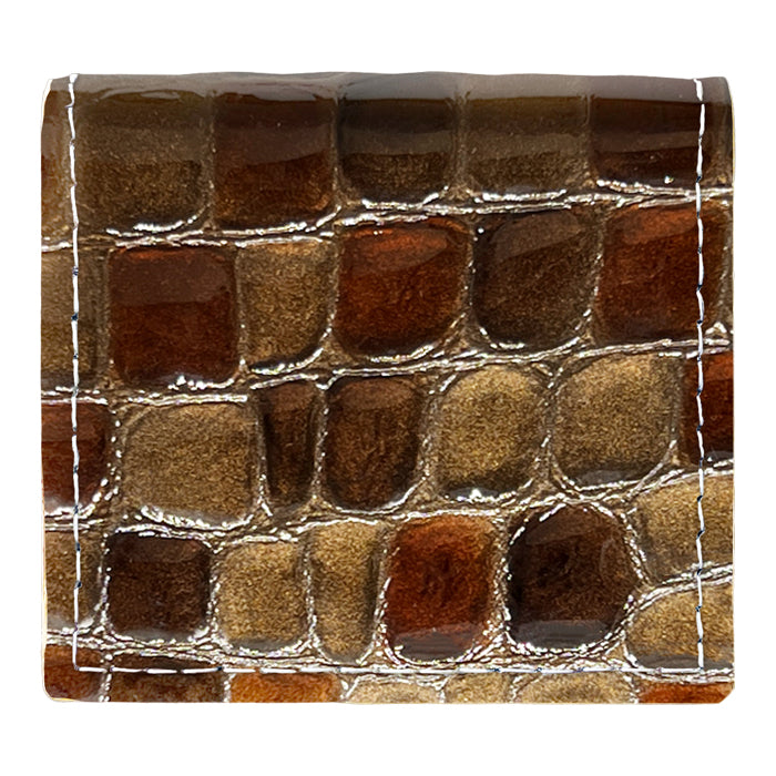 【財布の百貨店公式】 本革 コインケース ボックス型 ちょっと上品なステンドグラス レディース 小銭入れ コンパクト スリム 薄型 型押し エナメル ピンク ターコイズ イエロー レッド ネイビー 【安心の返品保証付き】