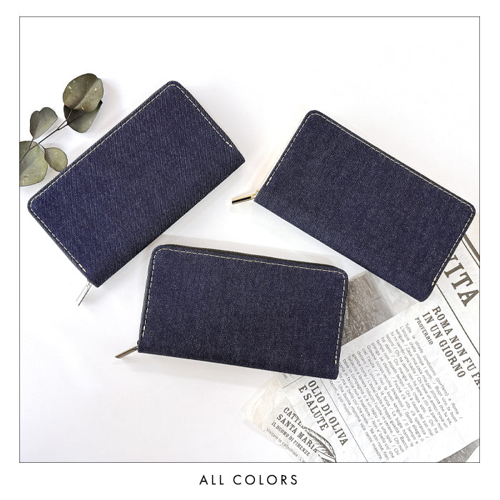 【財布の百貨店公式】 児島デニム 蛇腹 カードポケット付き 財布 長財布 岡山デニム ラウンド型ファスナー メンズ レディース 大容量 【安心の返品保証付き】