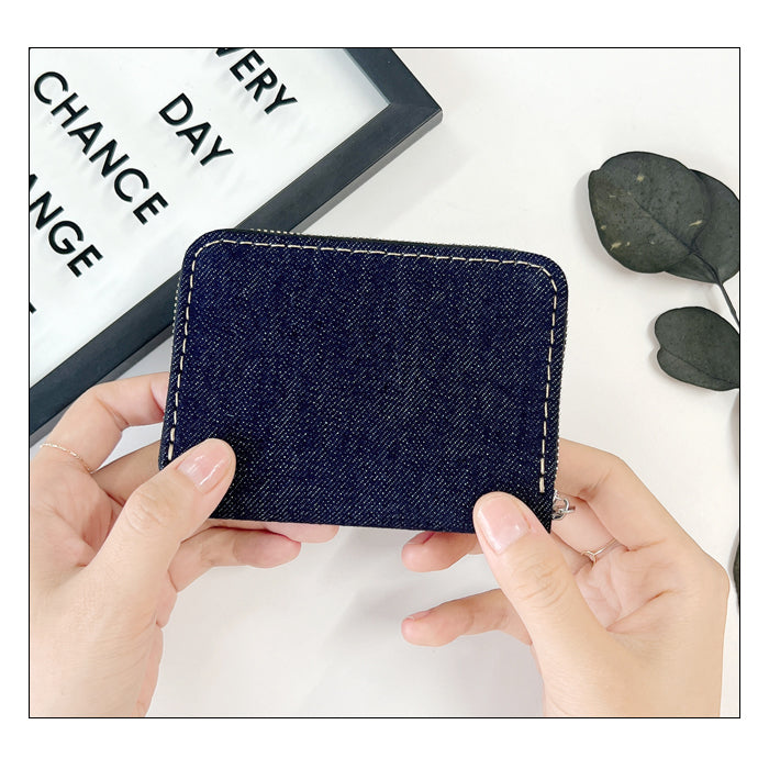 【財布の百貨店公式】児島デニム ミニ財布 財布 コインケース レディース メンズ ラウンドファスナー 小銭入れ カード入れ デニム生地 インディゴブルー【安心の返品保証付き】