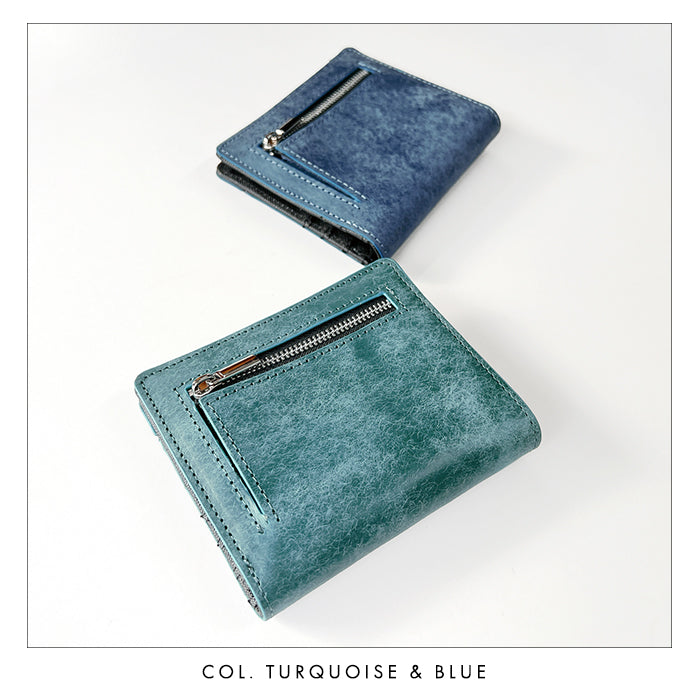 【財布の百貨店公式】 本革 レザリア スリム二つ折り財布 メンズ レディース カード収納 小銭入れ コインケース付き サイフ ウォレット 薄型 コンパクト 【WM-D3-02】 【安心の返品保証付き】