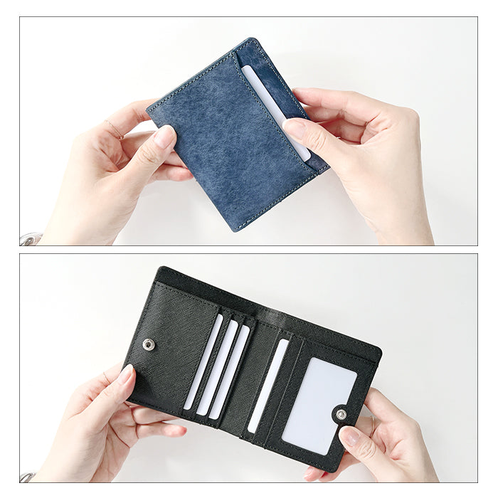 【財布の百貨店公式】 本革 レザリア スリム二つ折り財布 メンズ レディース カード収納 小銭入れ コインケース付き サイフ ウォレット 薄型 コンパクト 【WM-D3-02】 【安心の返品保証付き】