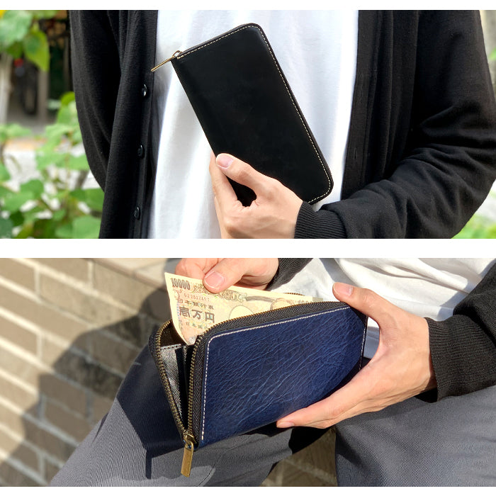 【財布の百貨店公式】 長財布 イタリアンレザー ミズーリベリー 財布 本革 ラウンド型ファスナー メンズ |シンプルでありながら品格を醸す、大人の財布 【安心の返品保証付き】