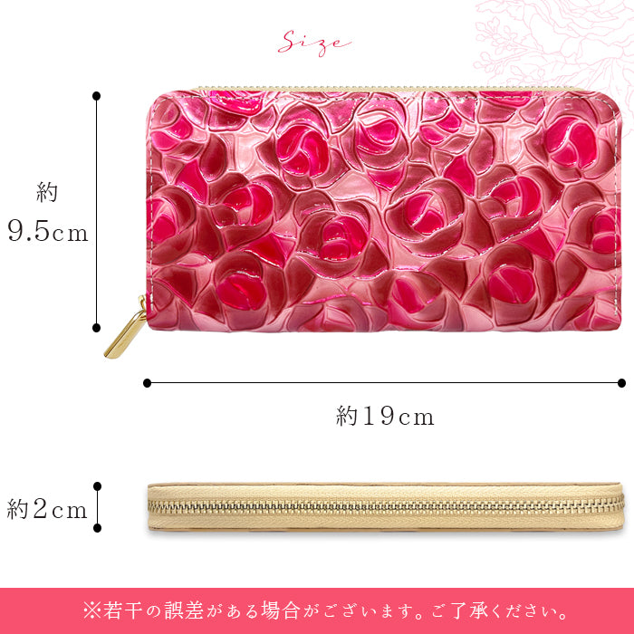 【財布の百貨店公式】 本革 長財布 財布 レディース ステンドグラスローズ ラウンド型ファスナー 薔薇 | 美しさと機能性を兼ね備えた大人の財布 【安心の返品保証付き】