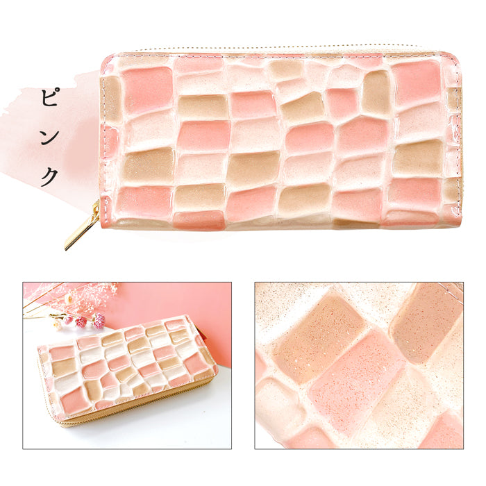 【財布の百貨店公式】 ステンドグラス 長財布 本革 財布 レディース ラウンド型ファスナー | まるでステンドグラスのような美しい輝き 【安心の返品保証付き】