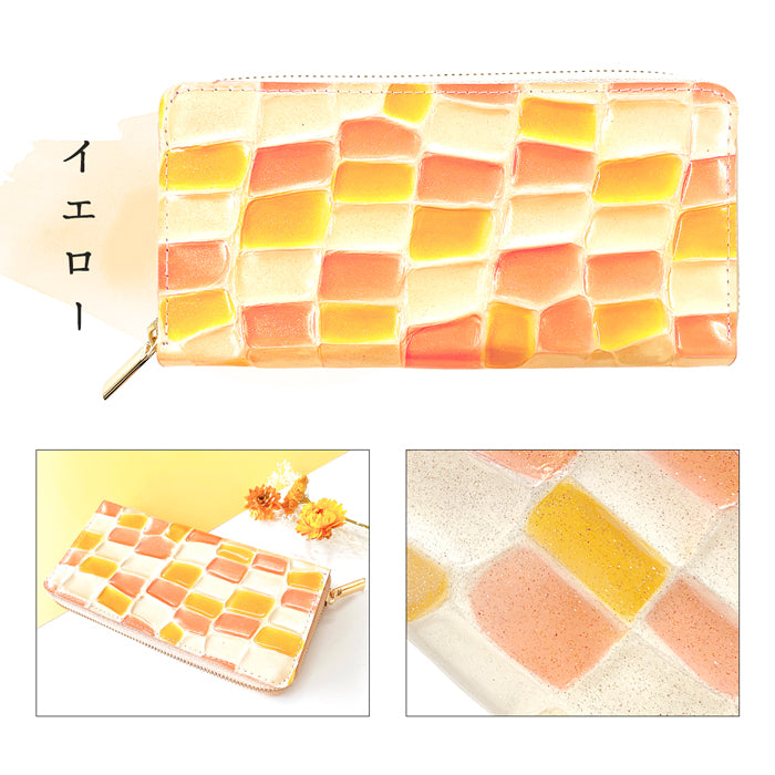 【財布の百貨店公式】 ステンドグラス 長財布 本革 財布 レディース ラウンド型ファスナー | まるでステンドグラスのような美しい輝き 【安心の返品保証付き】