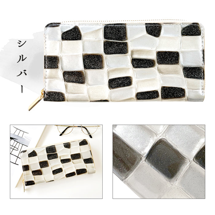【財布の百貨店公式】 長財布 本革 ステンドグラス 財布 レディース ラウンド型ファスナー | まるでステンドグラスのような美しい輝き 【安心の返品保証付き】