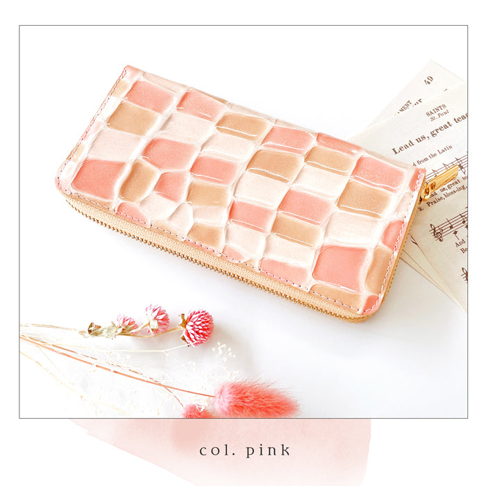 【財布の百貨店公式】 ステンドグラス 長財布 本革 財布 レディース ラウンド型ファスナー | まるでステンドグラスのような美しい輝き 【安心の返品保証付き】