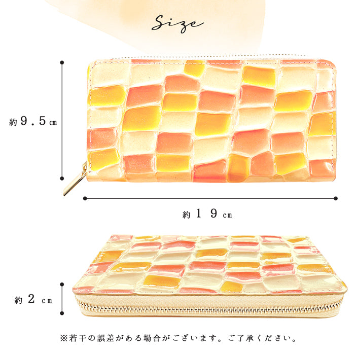 【財布の百貨店公式】 ステンドグラス 長財布 本革 財布 レディース ラウンド型ファスナー | まるでステンドグラスのような美しい輝き 【安心の返品保証付き】
