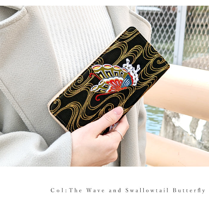 【財布の百貨店公式】 西陣織 月影 長財布 レディース メンズ 財布 ラウンド型ファスナー - 高級感漂う日本製の和風財布 | プレゼントにも最適 【安心の返品保証付き】