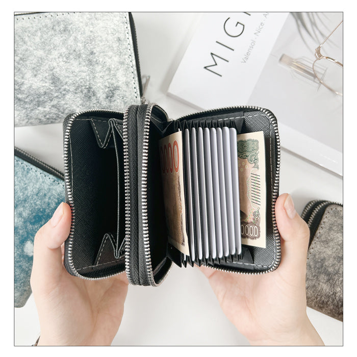 【財布の百貨店公式】 蛇腹 ダブルファスナー 財布 イタリア産 本革 マルゴーフォグ カード収納 ミニ財布 小さい財布 使いやすい 牛革 革財布 ラウンド型財布 イタリアンレザー 【安心の返品保証付き】