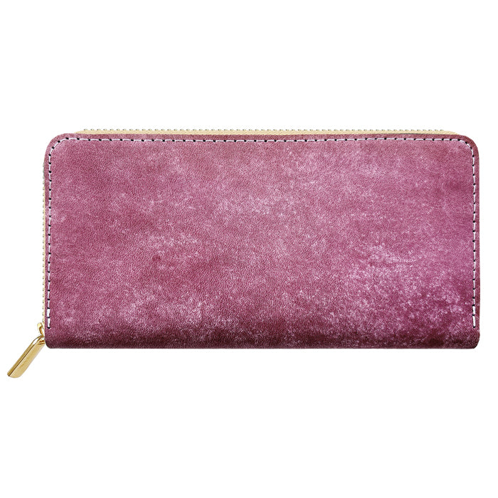 【財布の百貨店公式】 イタリア製本革 マヤベリー 蛇腹 カードポケット付き 財布 長財布 ラウンド型ファスナー 大容量 イタリアンレザー 【安心の返品保証付き】