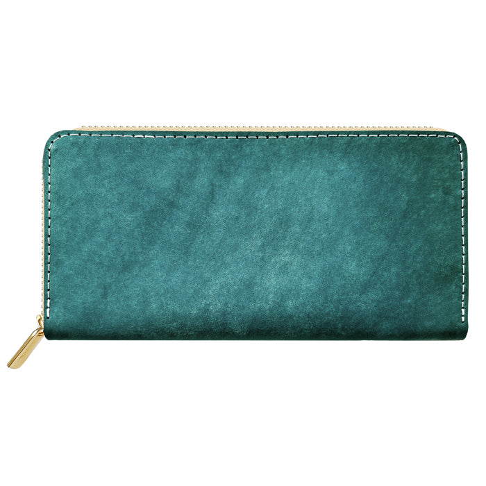 【財布の百貨店公式】 イタリア製本革 マヤベリー 蛇腹 カードポケット付き 財布 長財布 ラウンド型ファスナー 大容量 イタリアンレザー 【安心の返品保証付き】