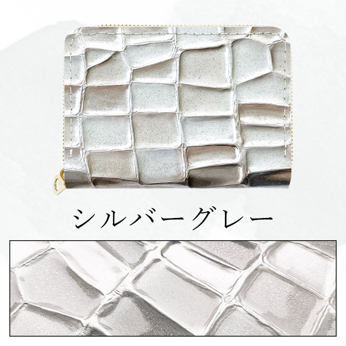 【財布の百貨店公式】 ミニ財布 本革 2nd ステンドグラス 財布 小さい財布 ミニウォレット コンパクト 牛革 サイフ さいふ ウォレット 革 エナメル加工 レザー カード収納 革財布 ラウンド財布 ミニサイフ 本革ミニ財布 レディース ハンドメイド 【安心の返品保証付き】