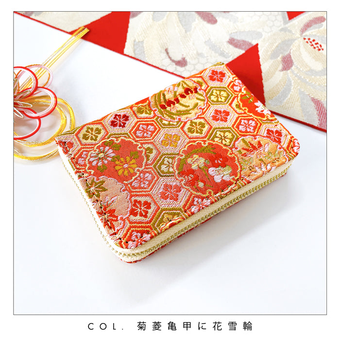 【財布の百貨店公式】 西陣織 ミニ財布 明 財布 金襴 ミニウォレット コンパクト ラウンドファスナー 小さい財布 カード収納【安心の返品保証付き】